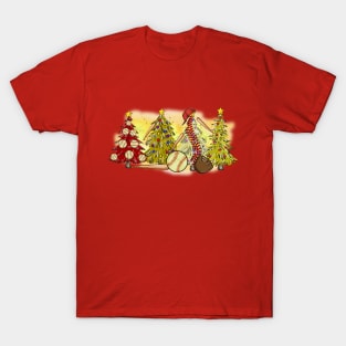 Baseball Christmas Trees Xmas Gift T-Shirt